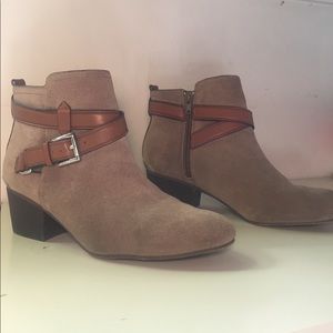 Pauline Coach Booties in Taupe